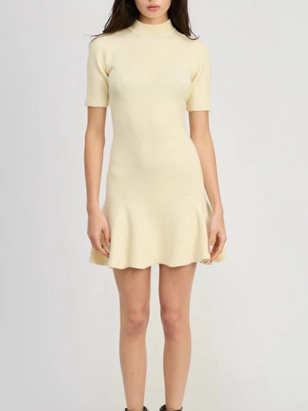 En Saison Woman’s Sanam Mock Neck Mini Sweater Dress